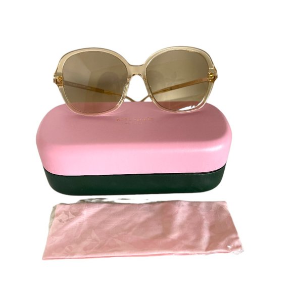 Kate Spade Women Sunglasses Kaiya Crystal beige Oversize Square 57-16-140 - Picture 2 of 10